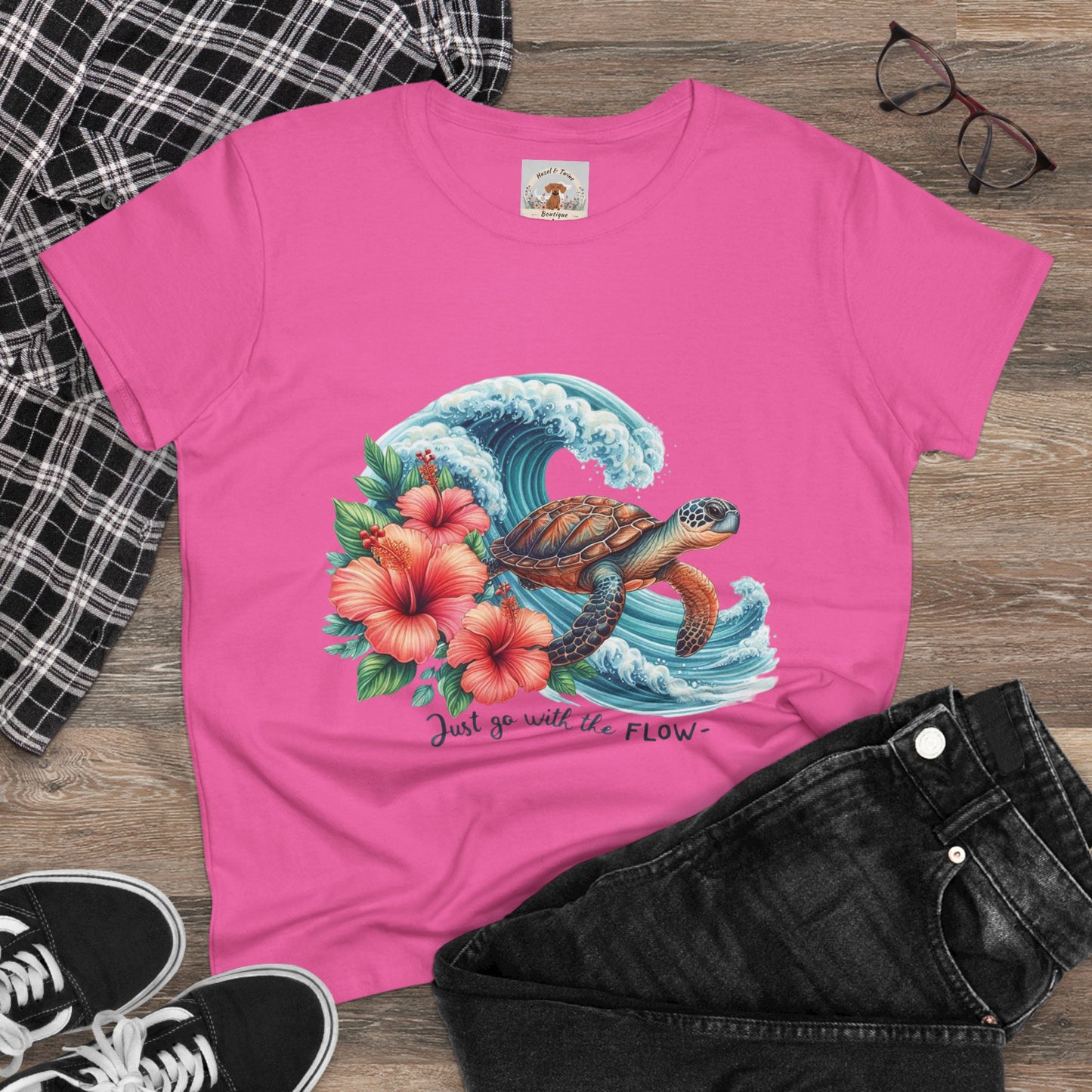 Just Go With The Flow Turtle Tee