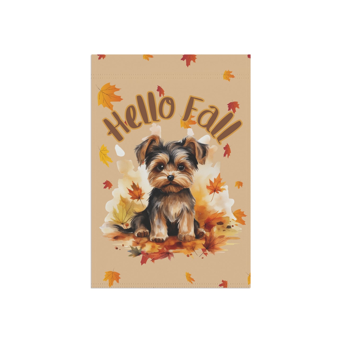 Happy Fall Yorkie Garden Flag