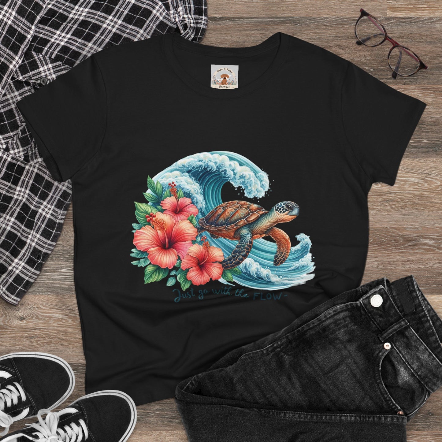 Just Go With The Flow Turtle Tee
