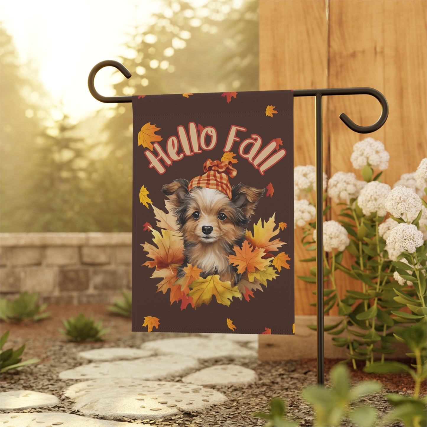 Happy Fall Cool Yorkie Garden Flag