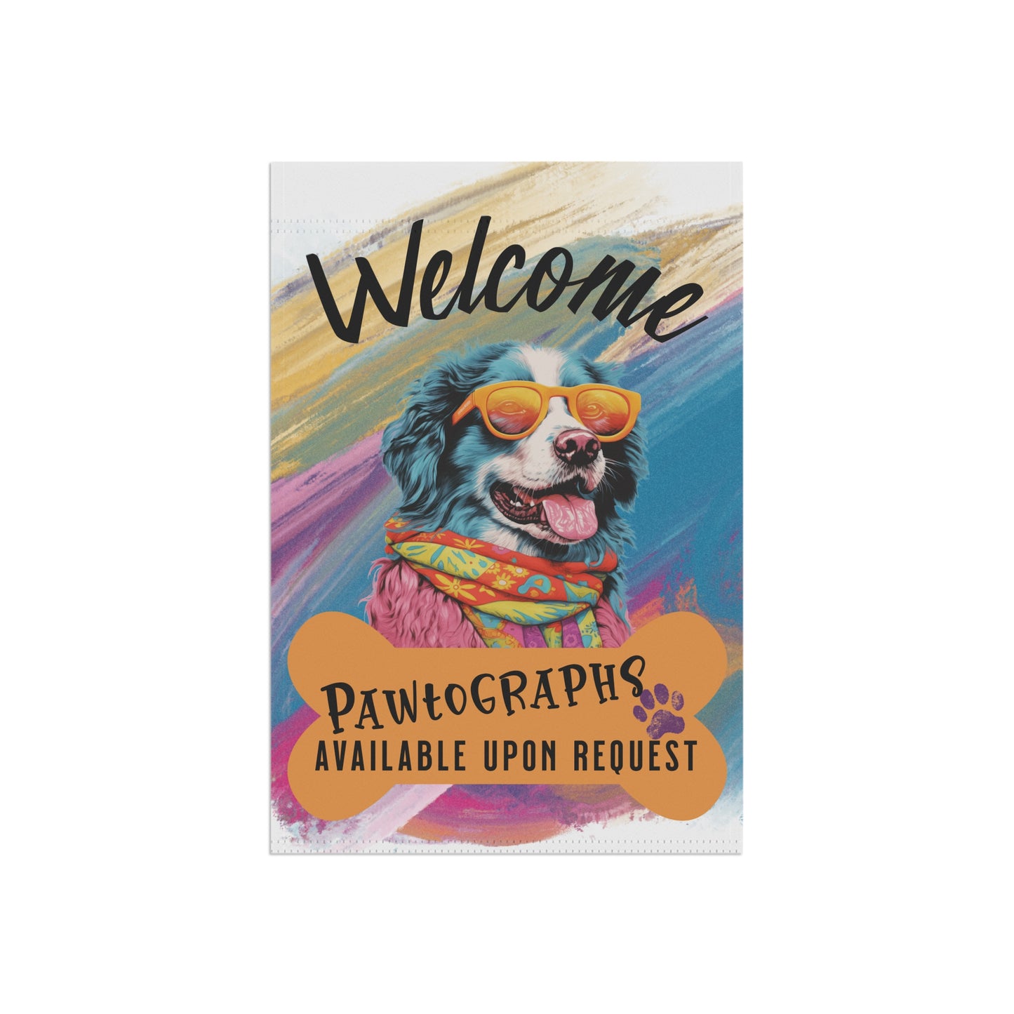 Boarder Collie Pawtographs Available Garden Flag