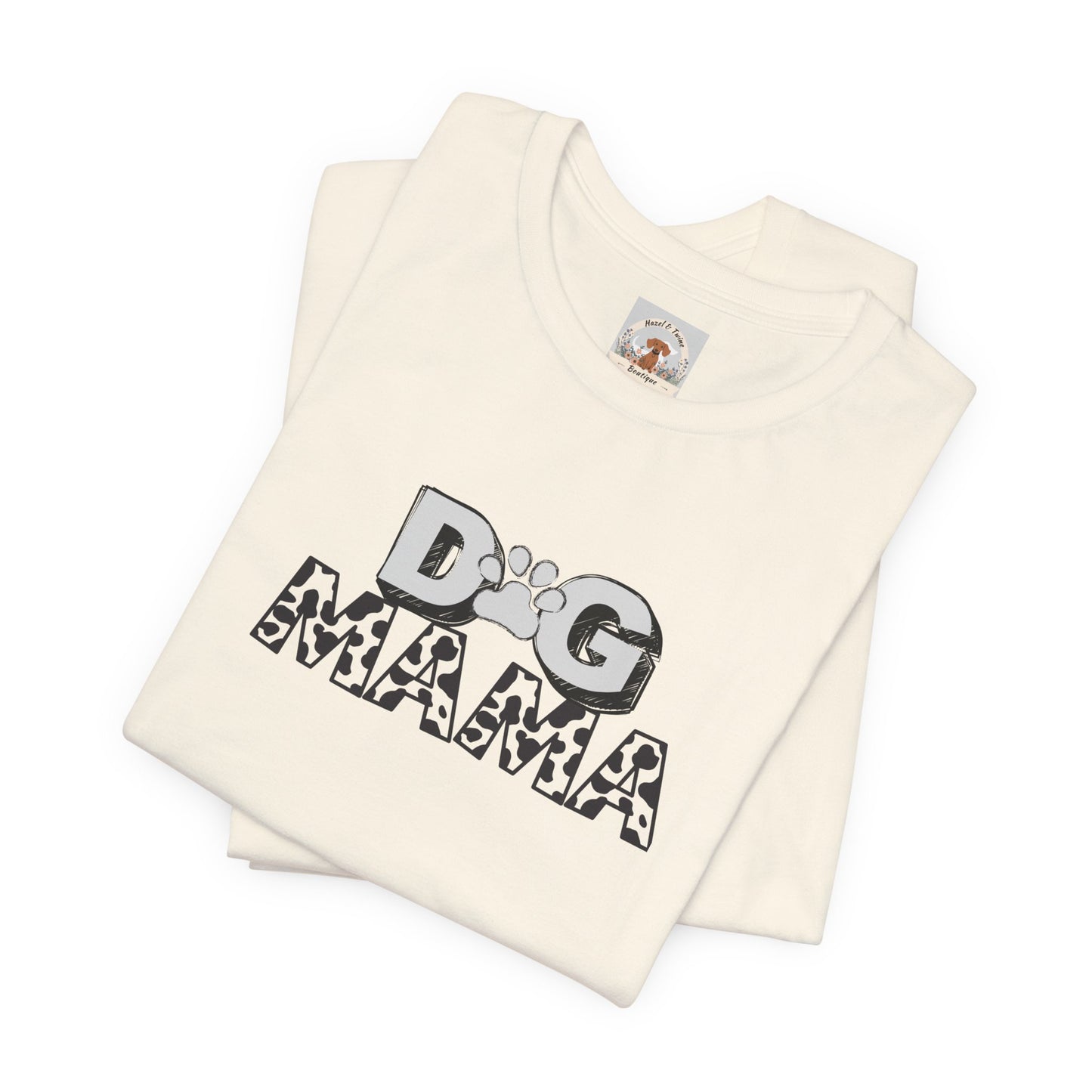Dog Mama Tee - Cow Print