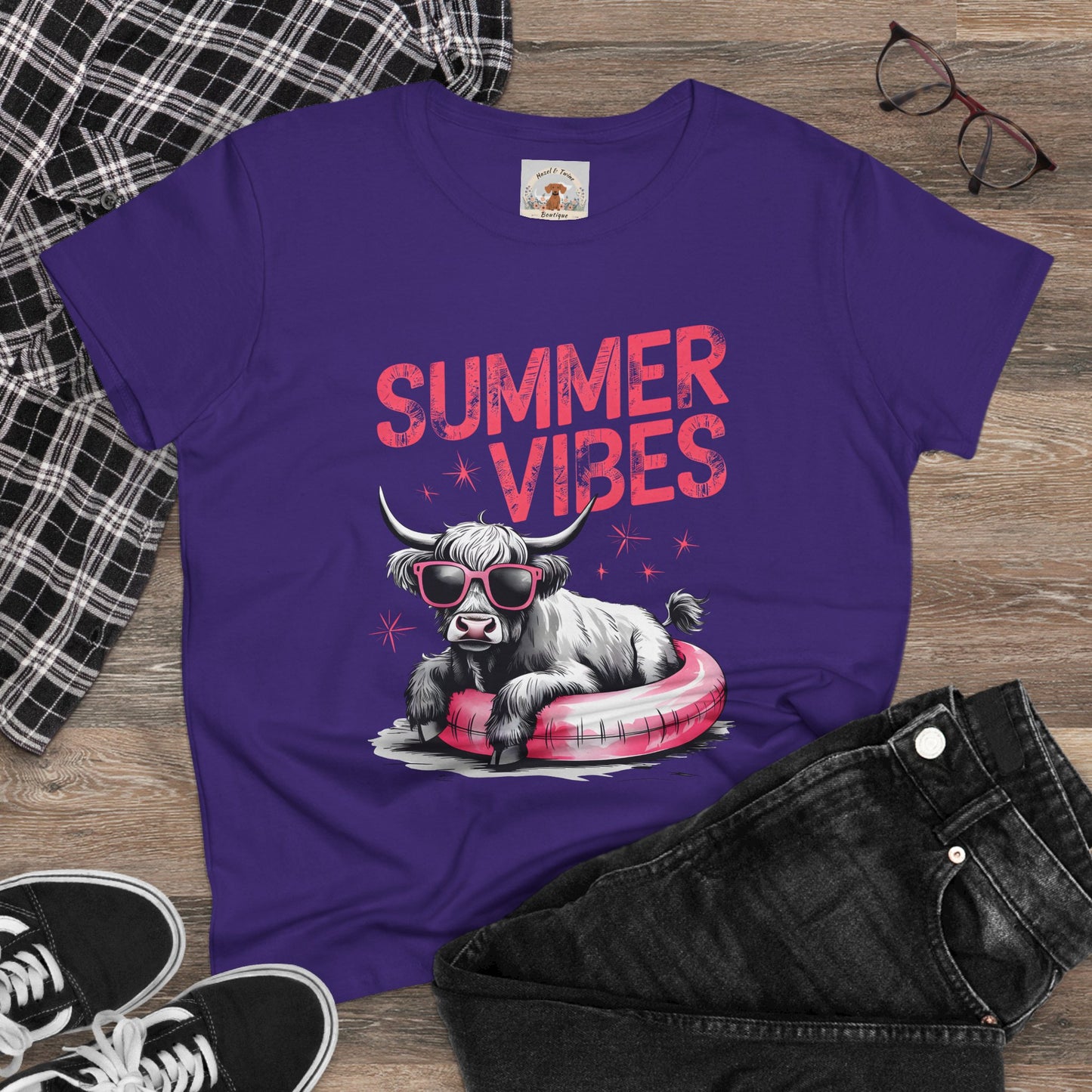 Summer Vibes Cow Tee