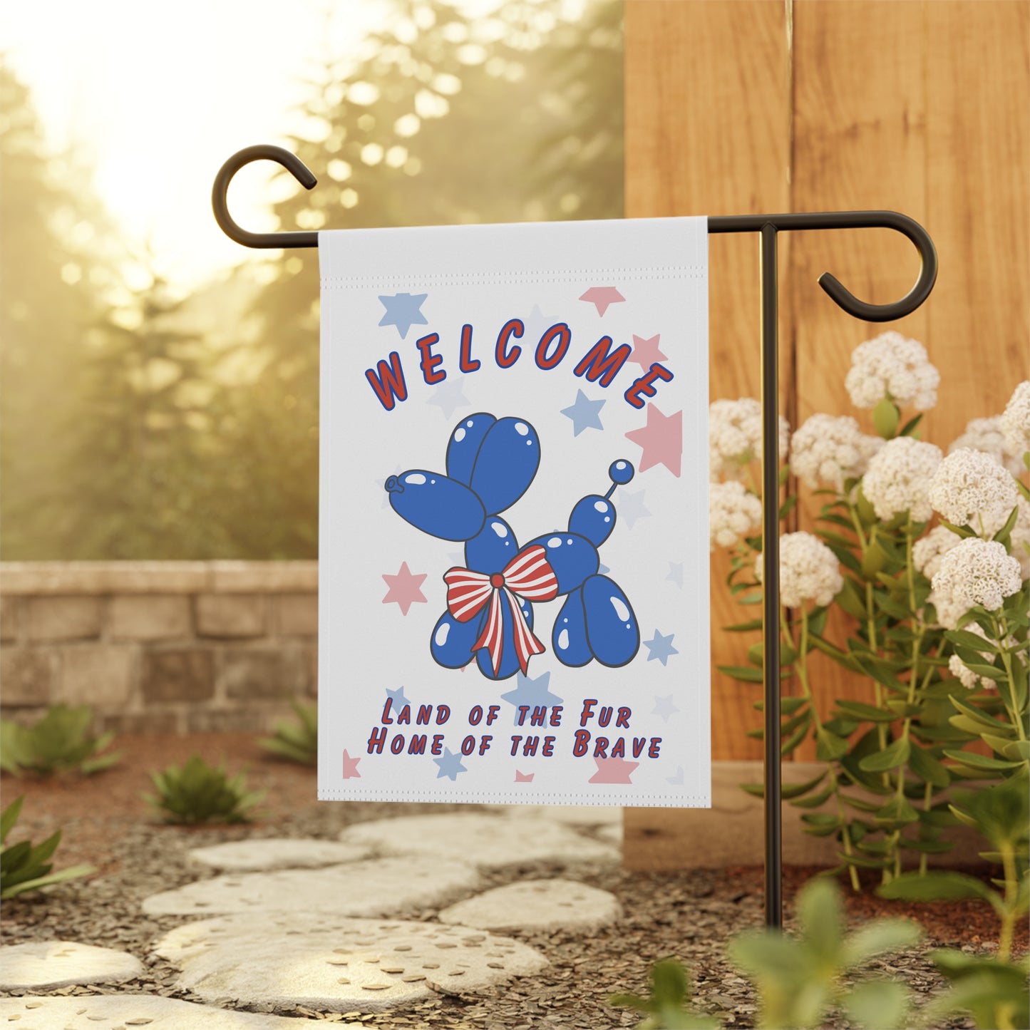 Patriotic Garden Flag - Balloon Dog