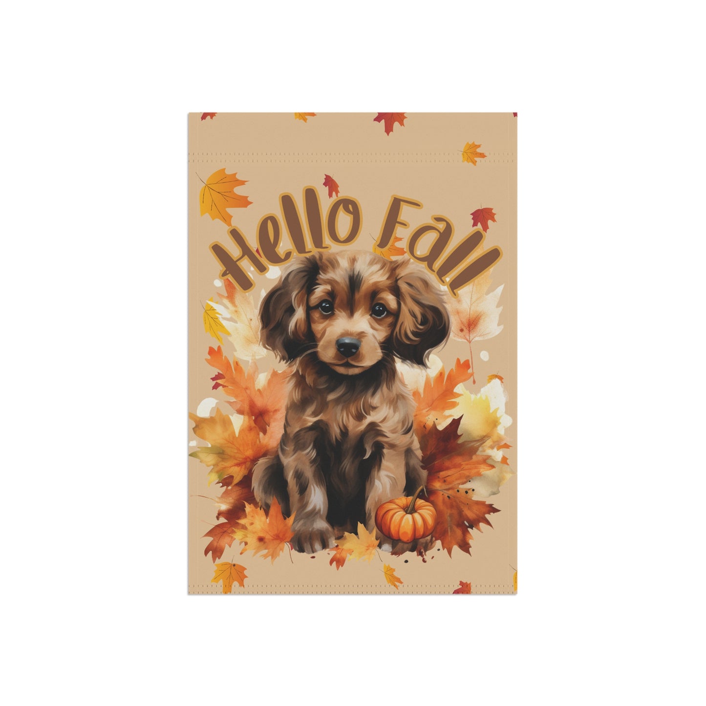 Happy Fall Long Haired Dachshund Garden Flag