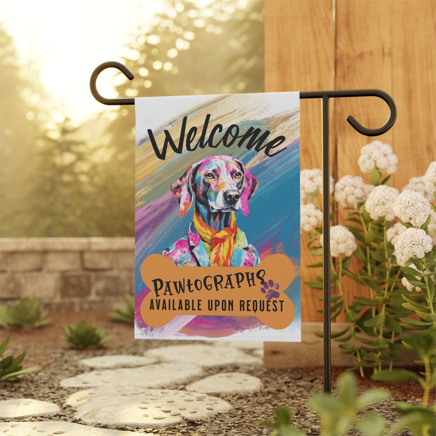 Weimaraner Pawtographs Available Garden Flag