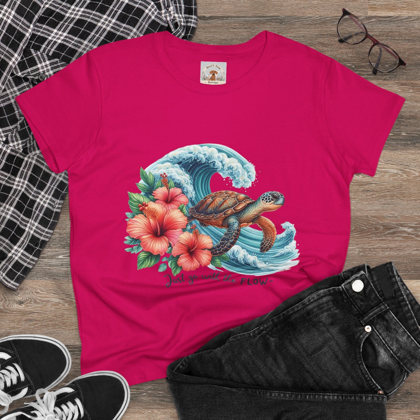 Just Go With The Flow Turtle Tee