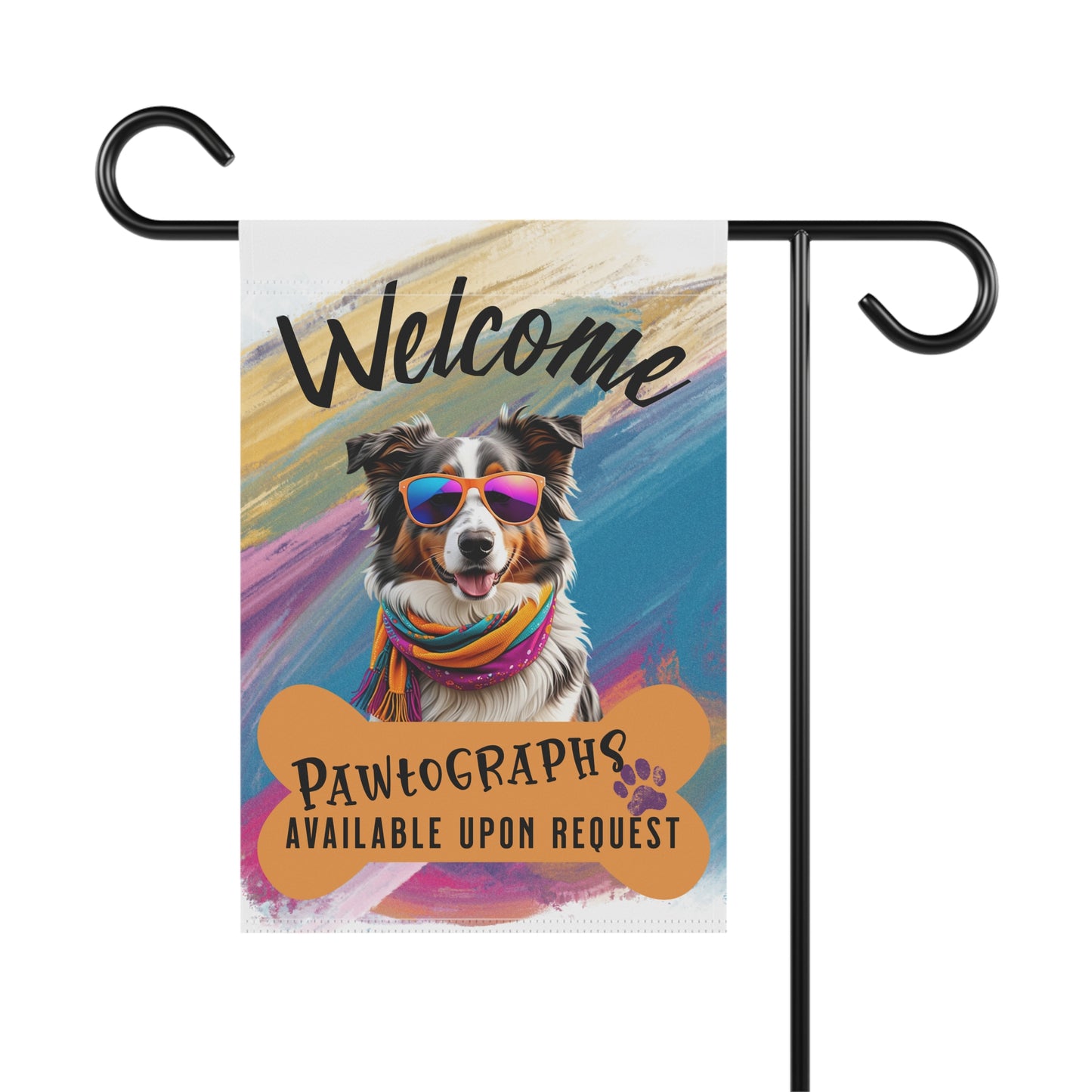 Australian Shepherd Pawtographs Available Garden Flag