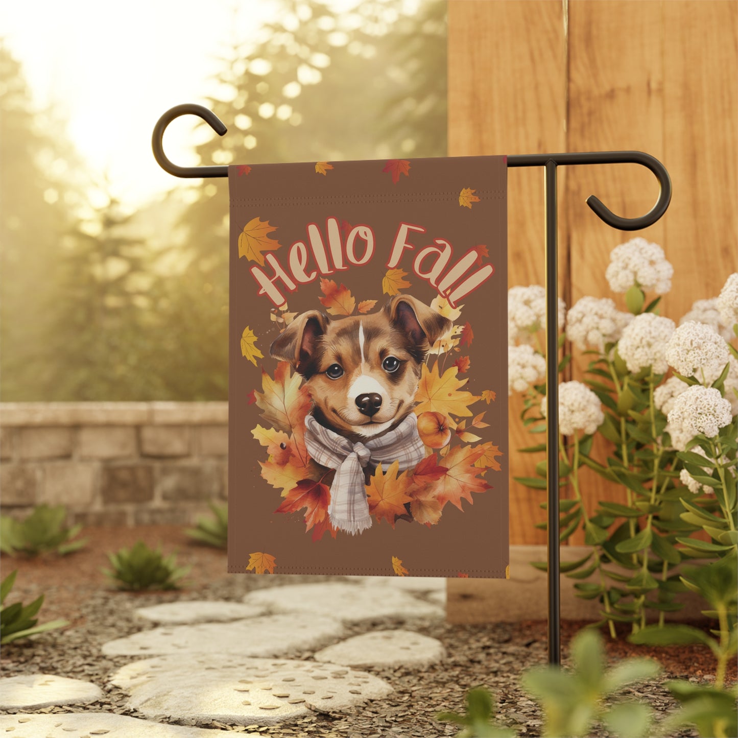 Hello Fall Jack Russell Garden Flag