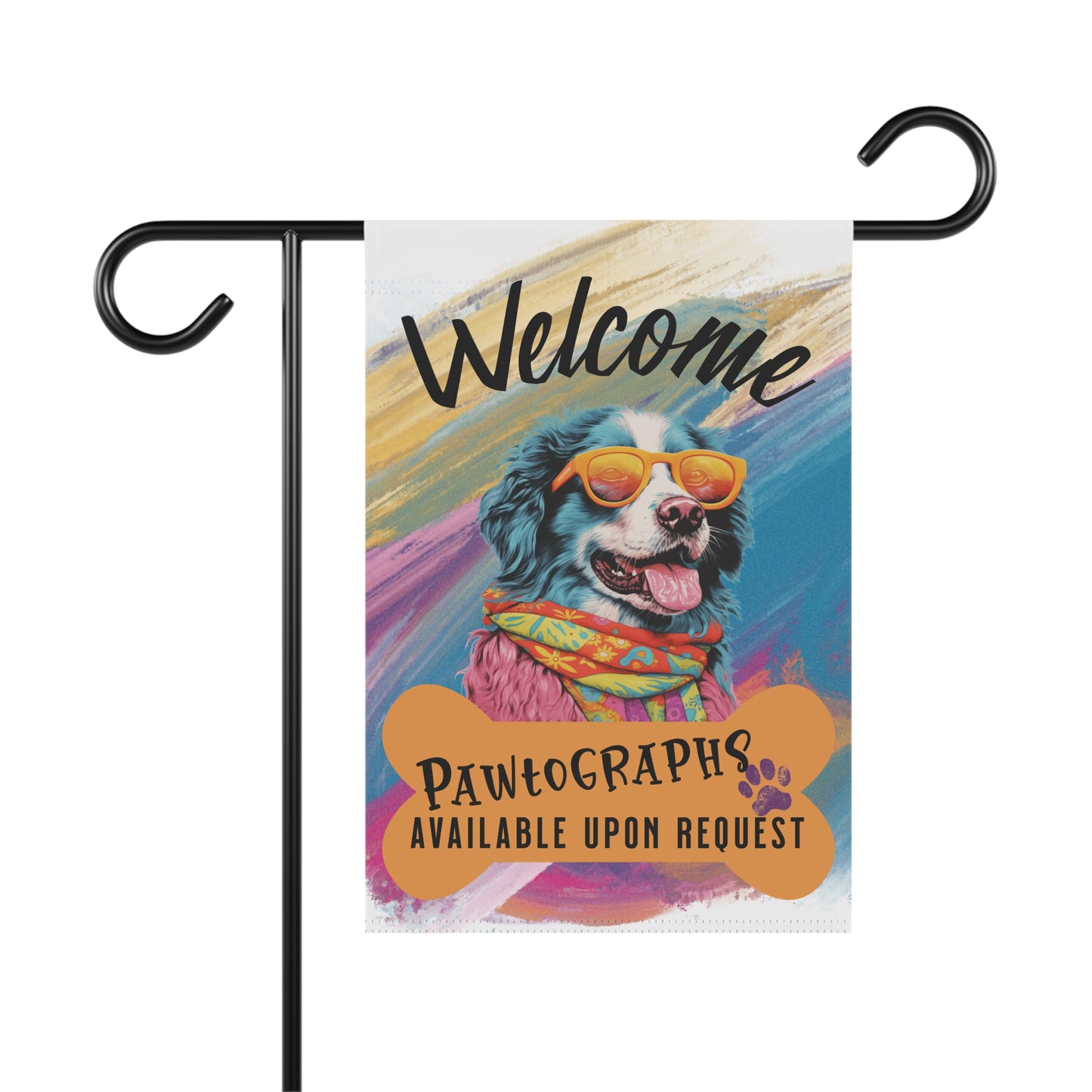 Boarder Collie Pawtographs Available Garden Flag