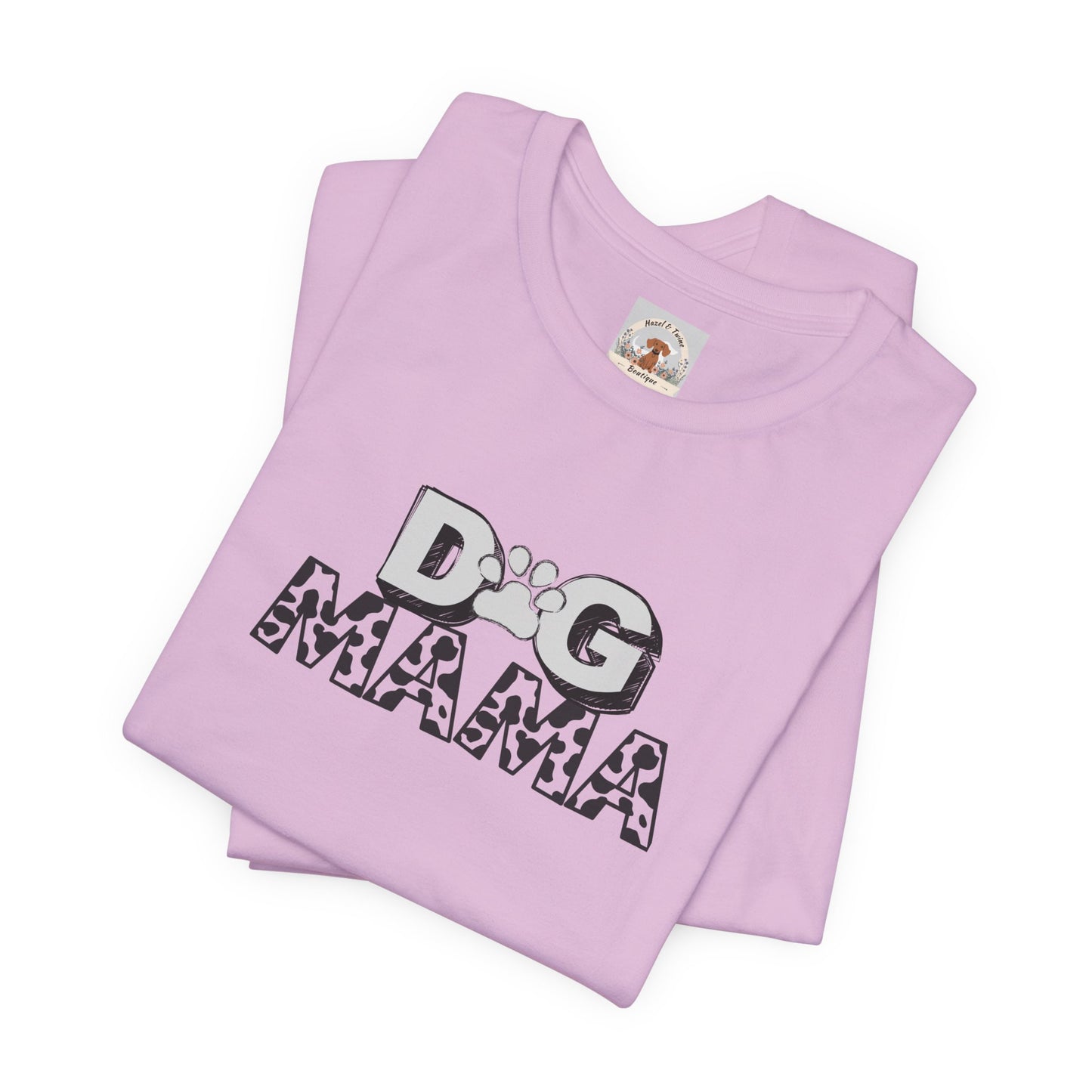 Dog Mama Tee - Cow Print
