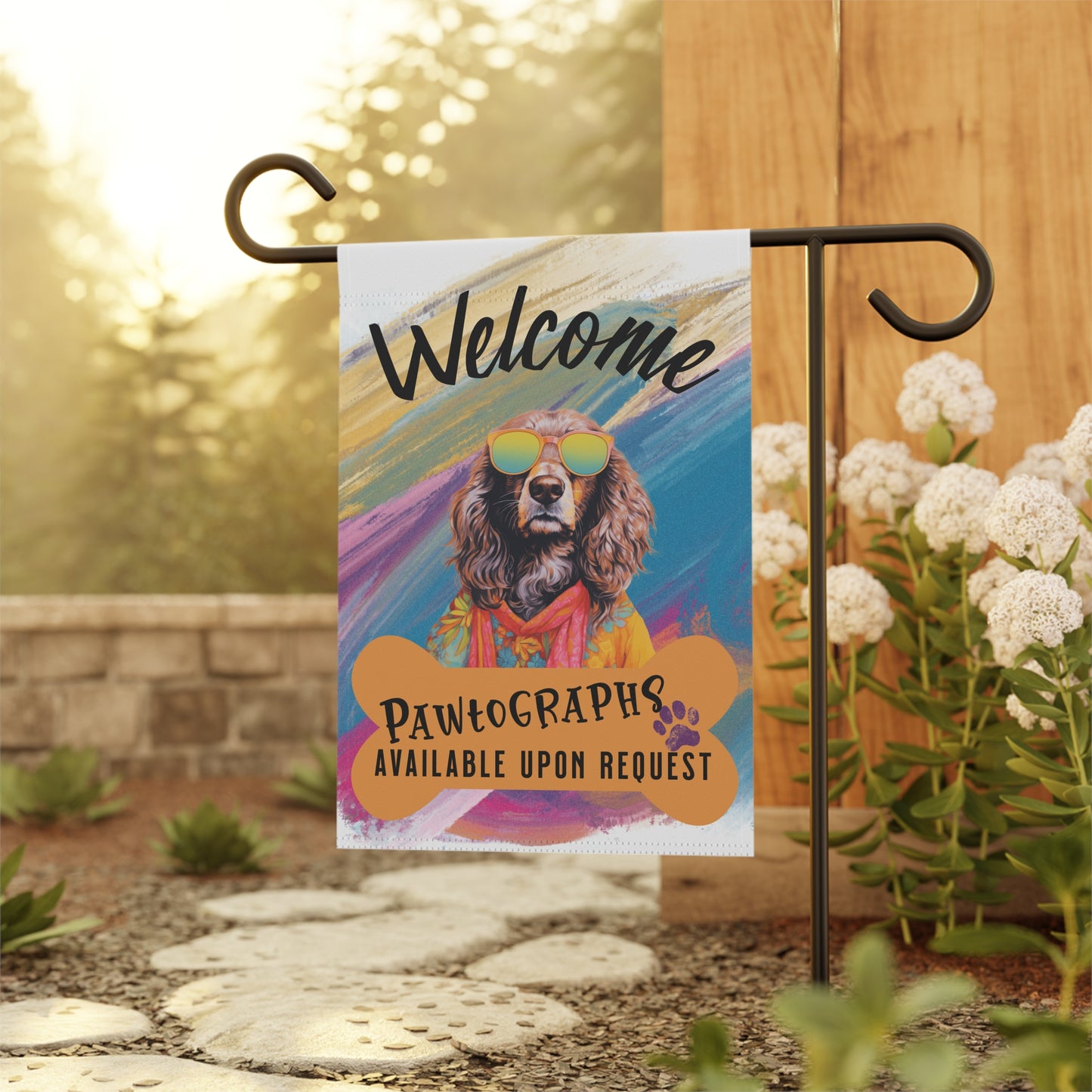 Cocker Spaniel Pawtographs Available Garden Flag