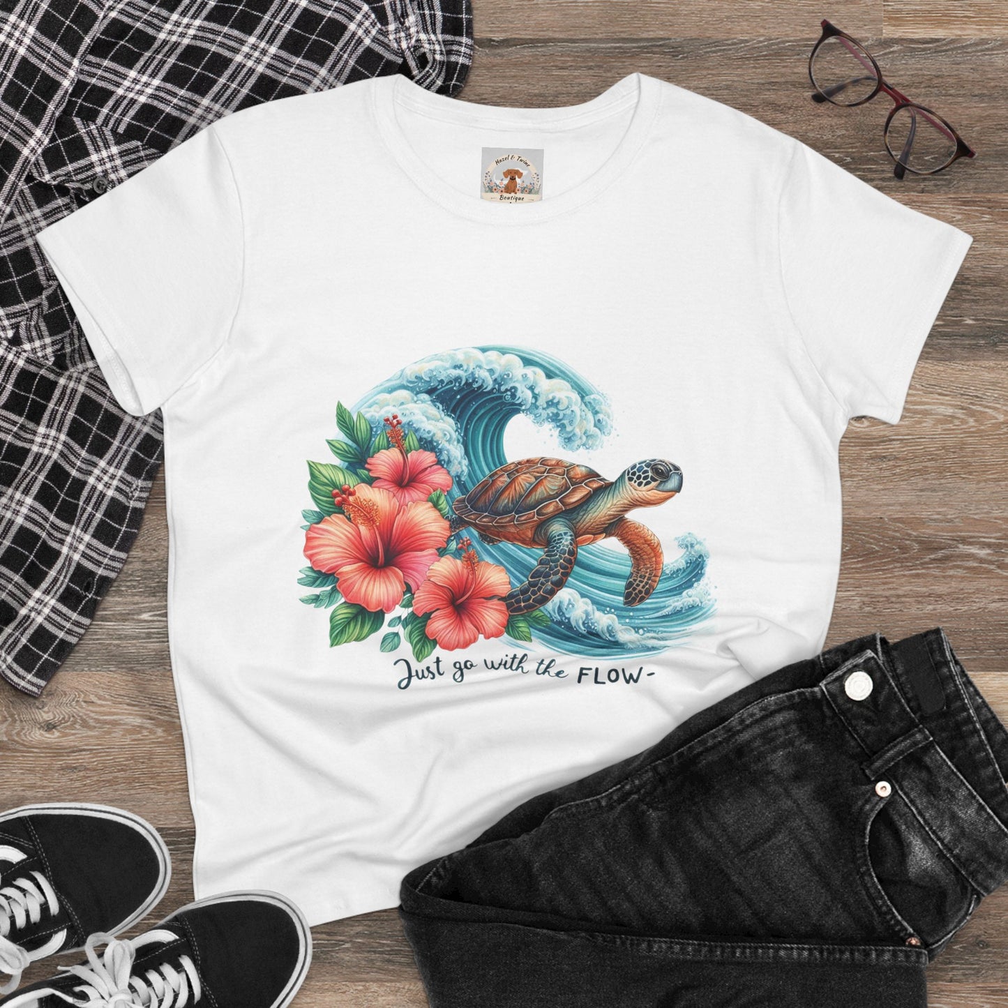 Just Go With The Flow Turtle Tee