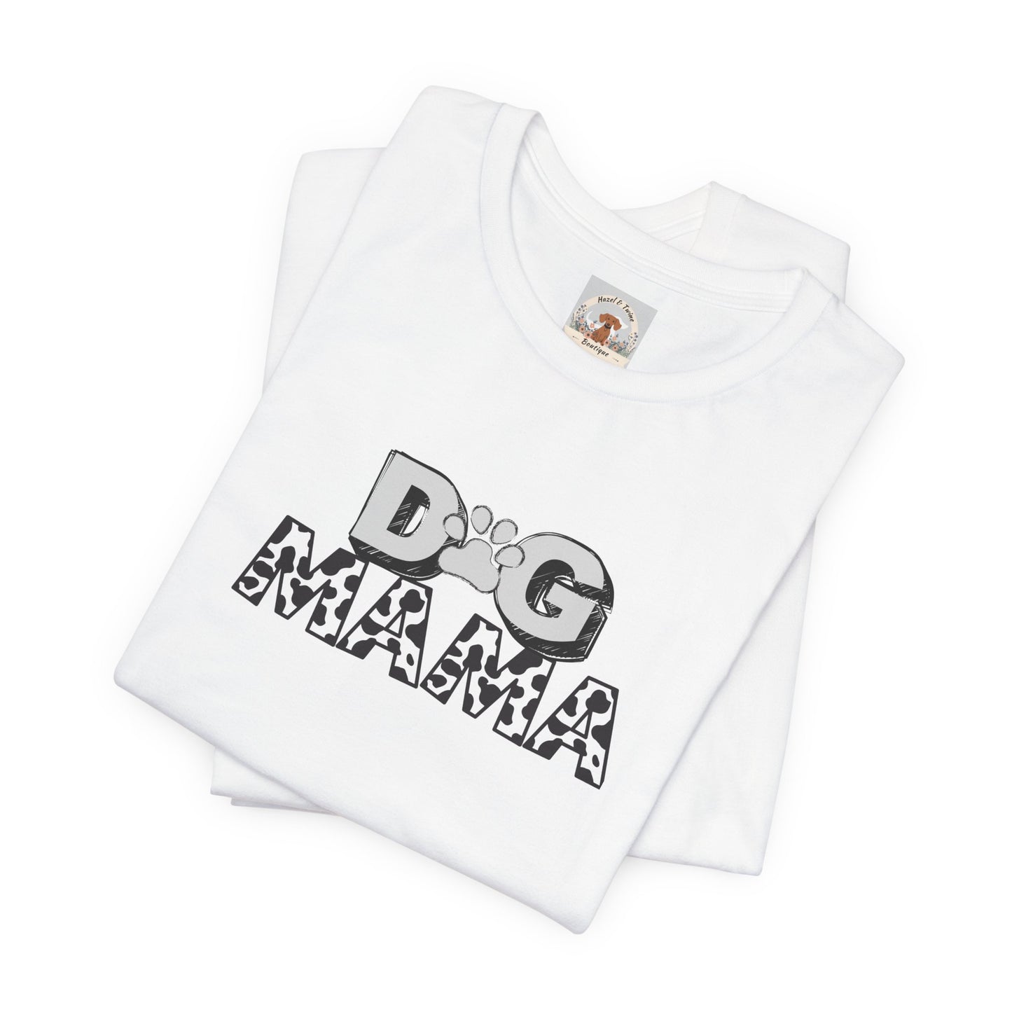 Dog Mama Tee - Cow Print