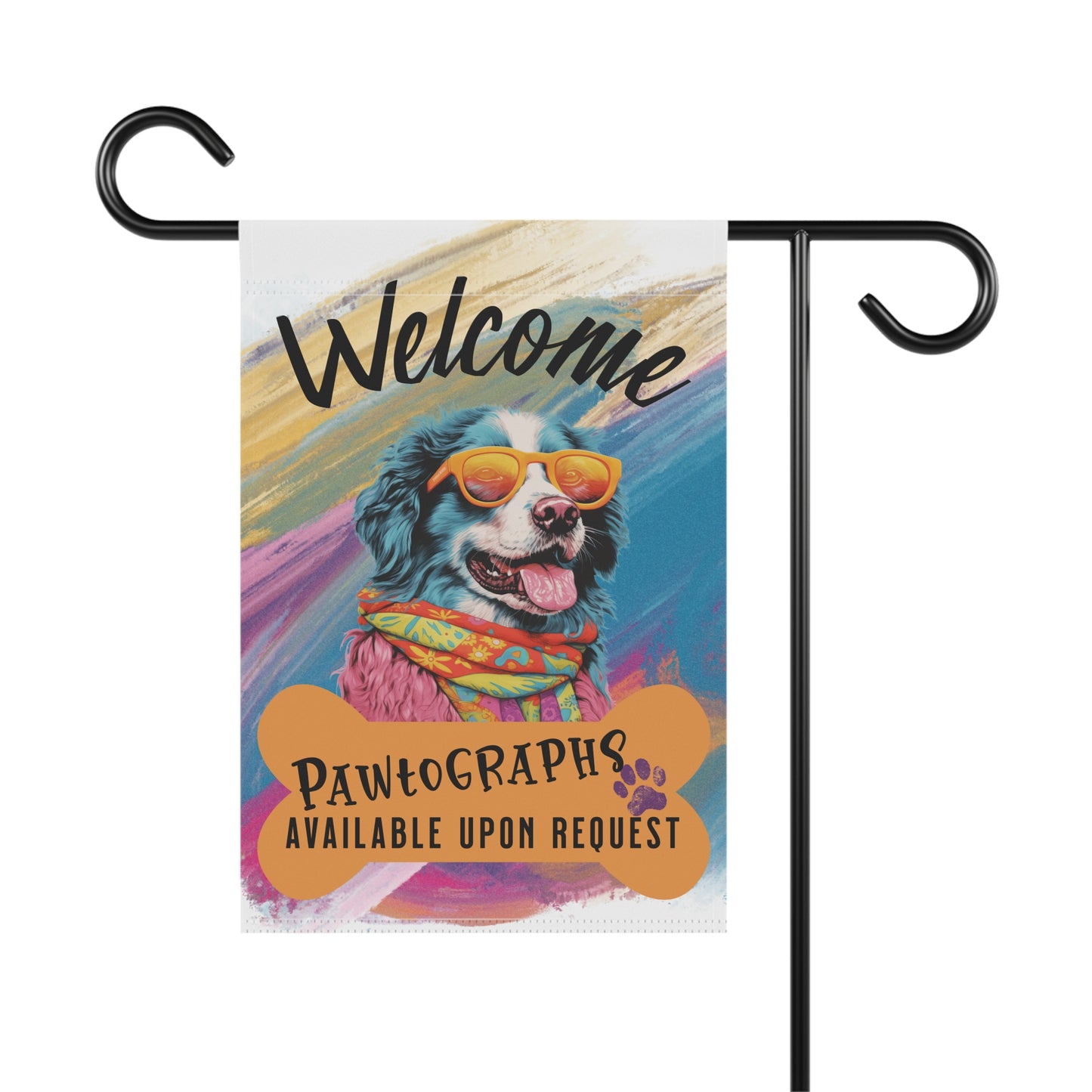 Boarder Collie Pawtographs Available Garden Flag