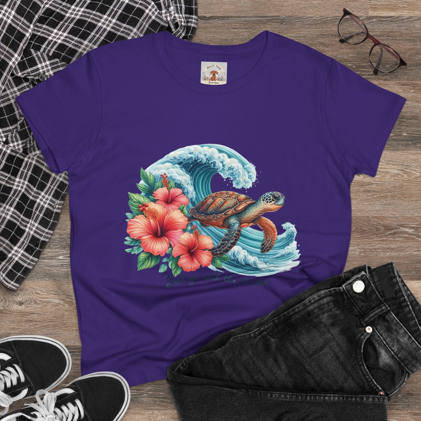 Just Go With The Flow Turtle Tee