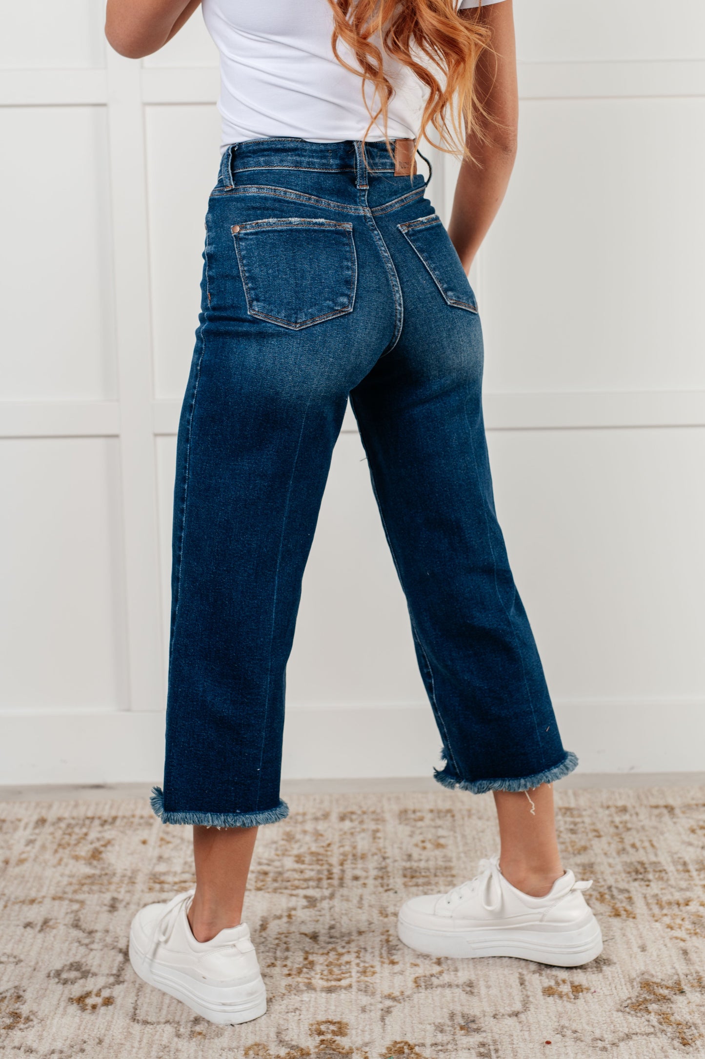 Judy Blue - Janice High Rise Button Fly Wide Leg Crop Jeans