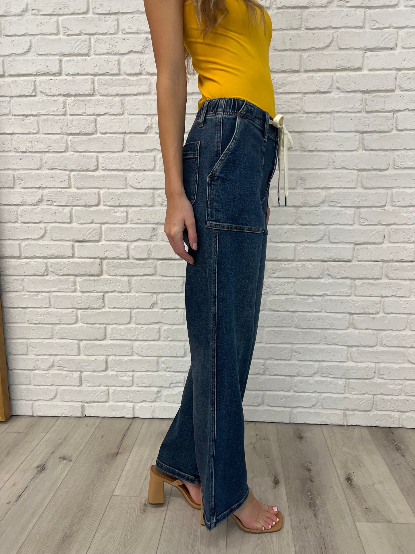 Judy Blue - Melanie High Rise Drawstring Wide Leg Jeans