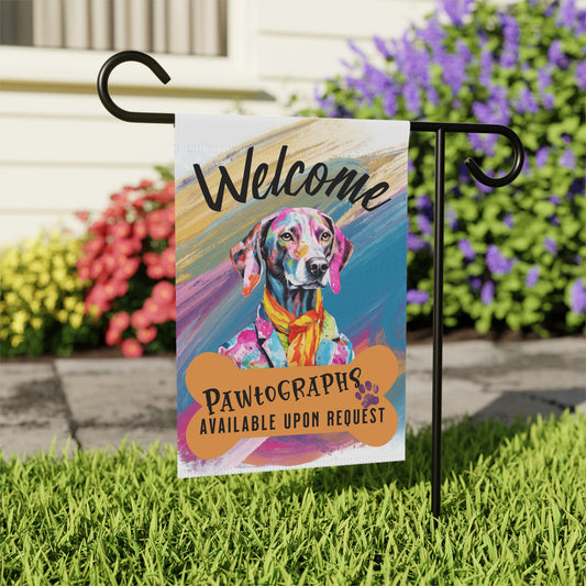 Weimaraner Pawtographs Available Garden Flag