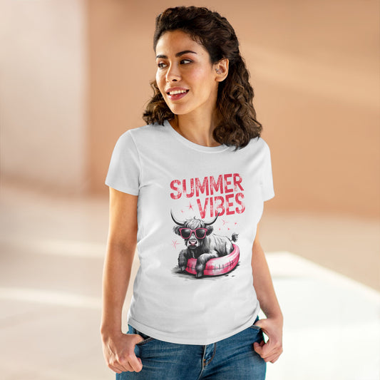 Summer Vibes Cow Tee