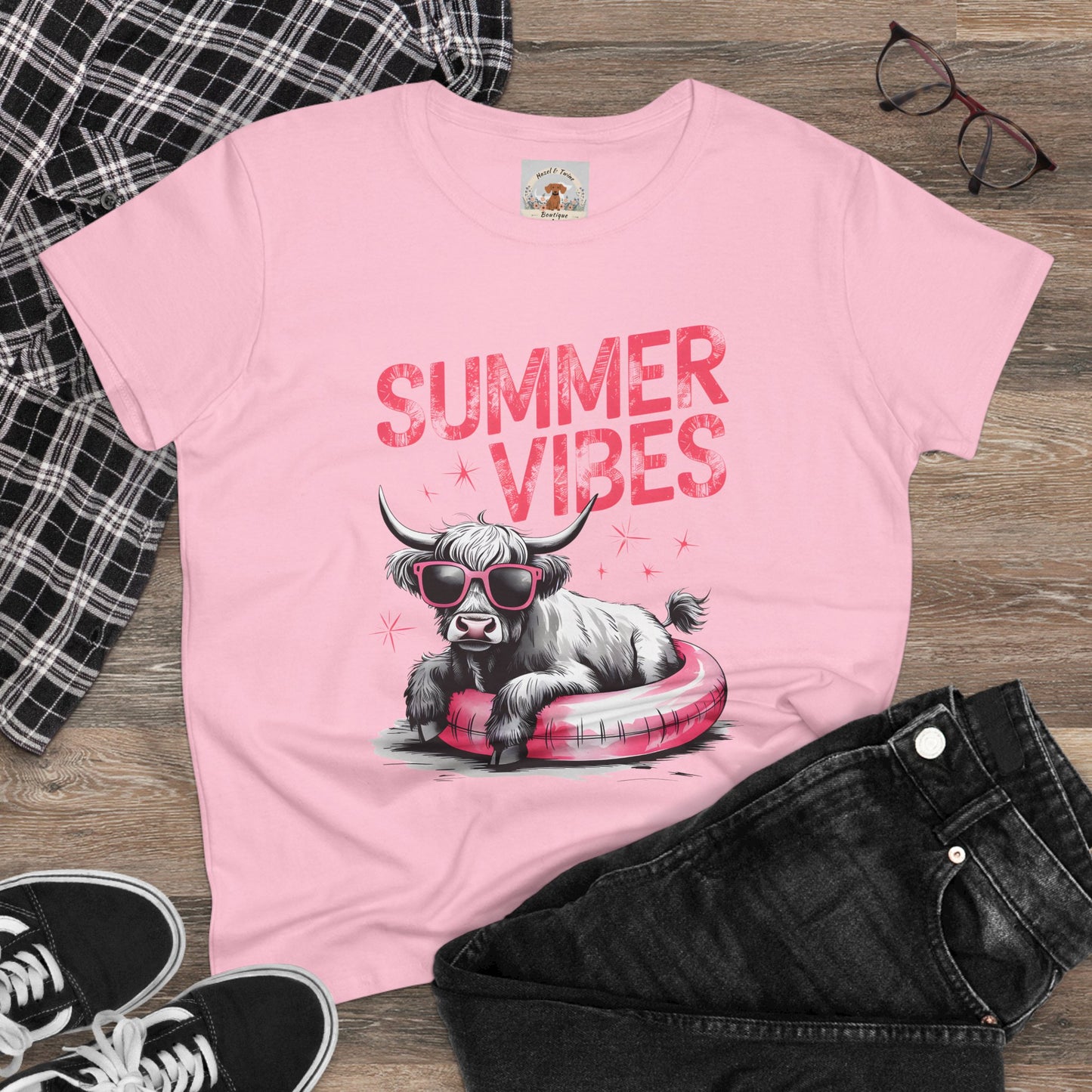 Summer Vibes Cow Tee