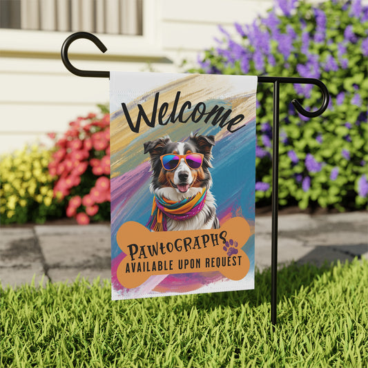 Australian Shepherd Pawtographs Available Garden Flag