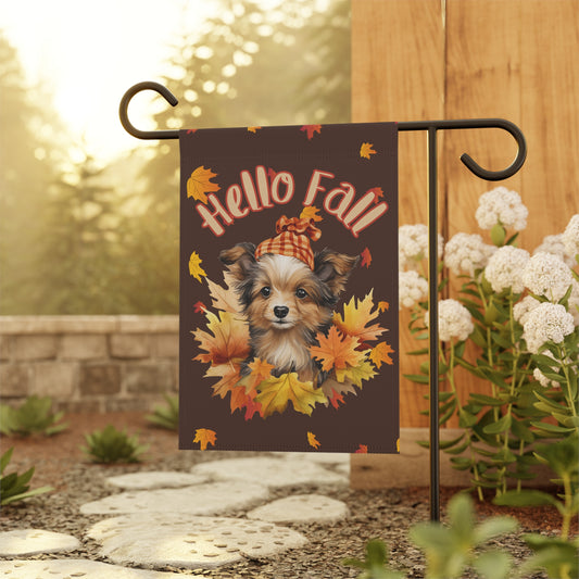 Happy Fall Cool Yorkie Garden Flag