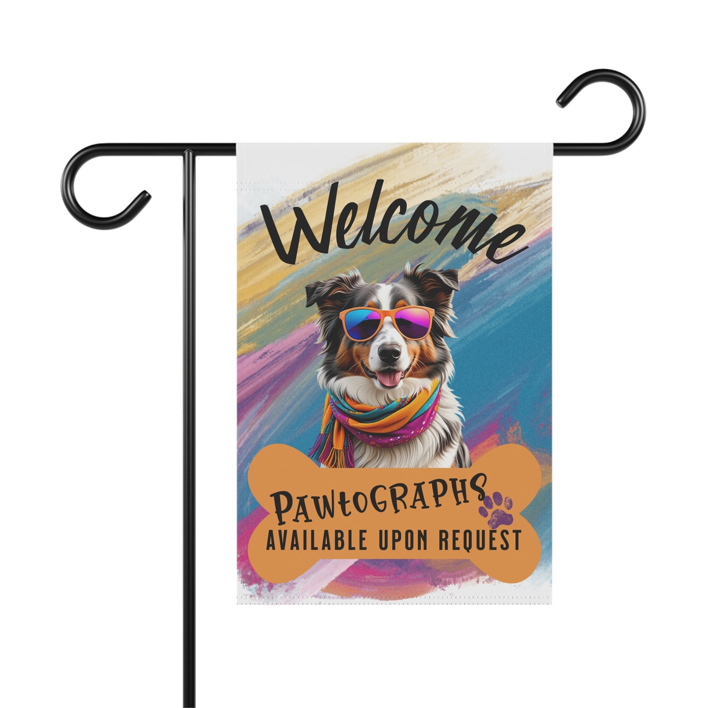 Australian Shepherd Pawtographs Available Garden Flag