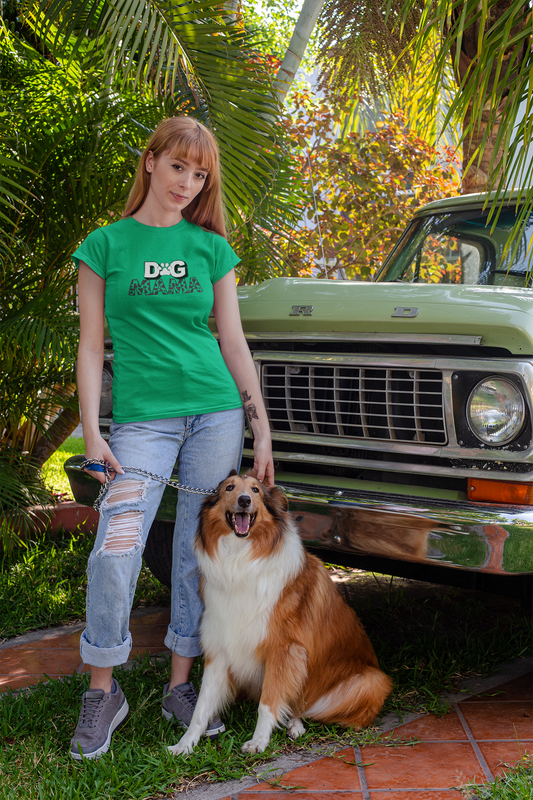 Dog Mama Tee - Cow Print