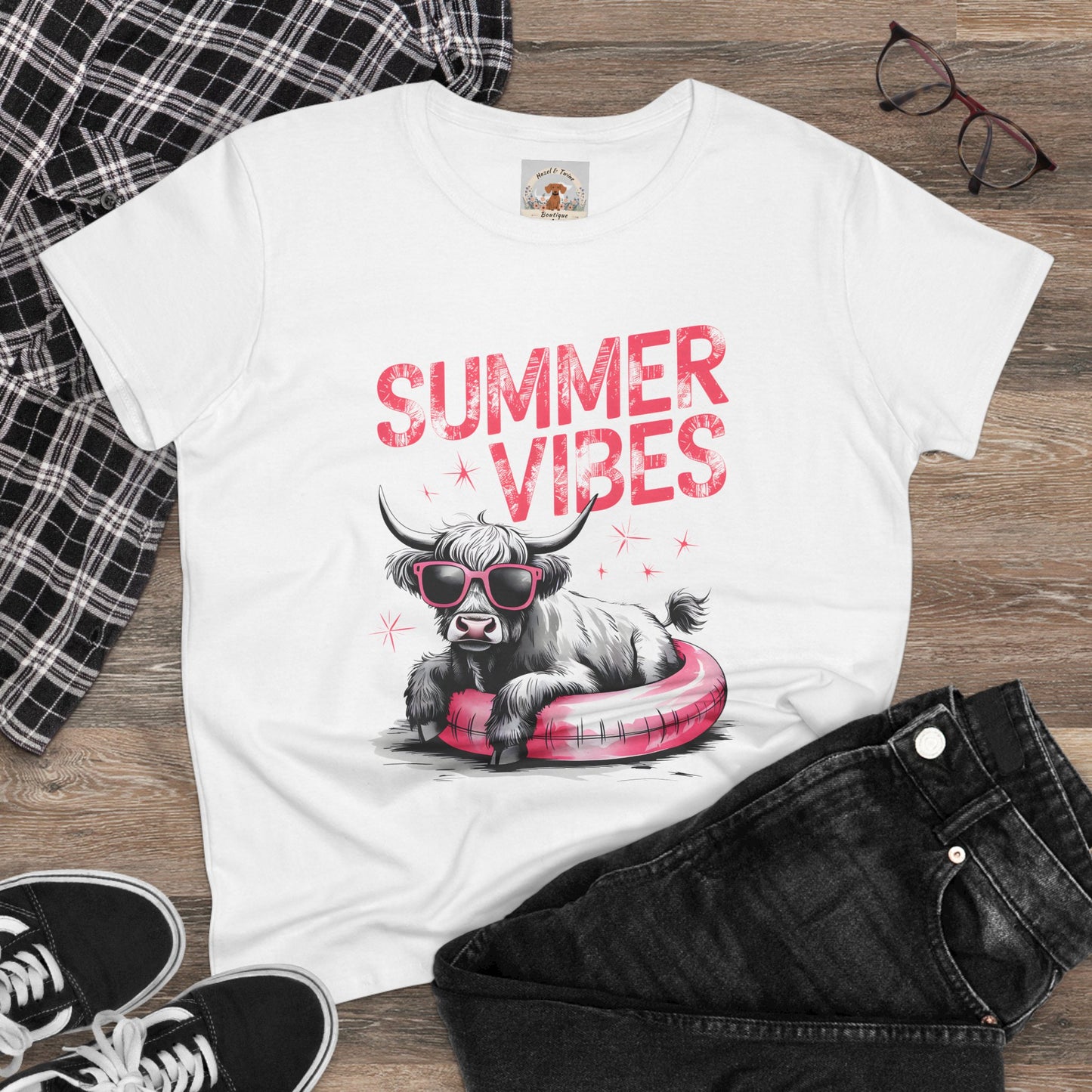Summer Vibes Cow Tee