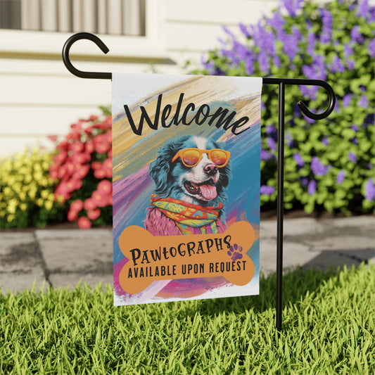 Boarder Collie Pawtographs Available Garden Flag