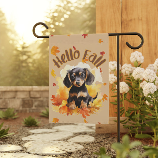 Hello Fall Dachshund Garden Banner