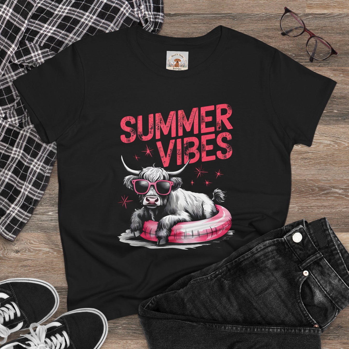 Summer Vibes Cow Tee