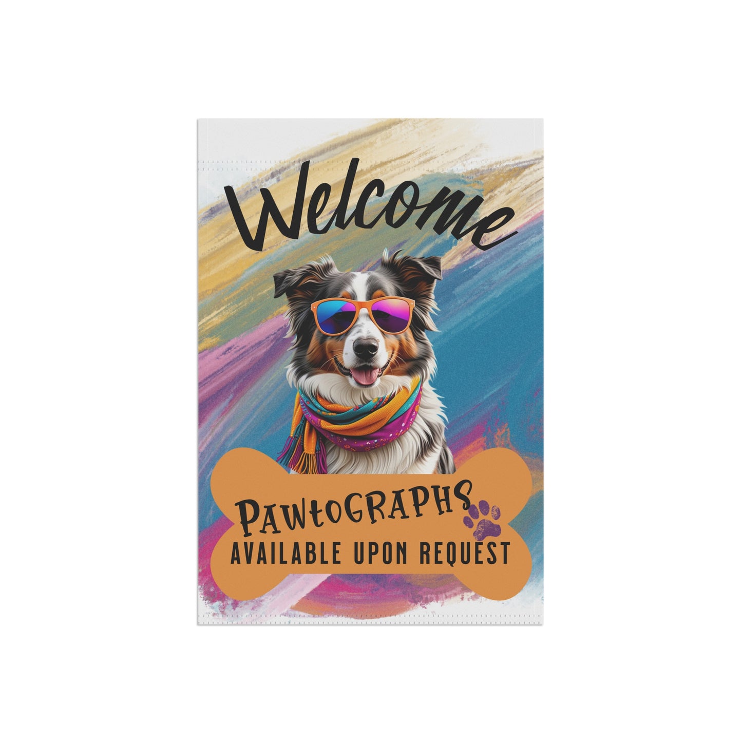 Australian Shepherd Pawtographs Available Garden Flag